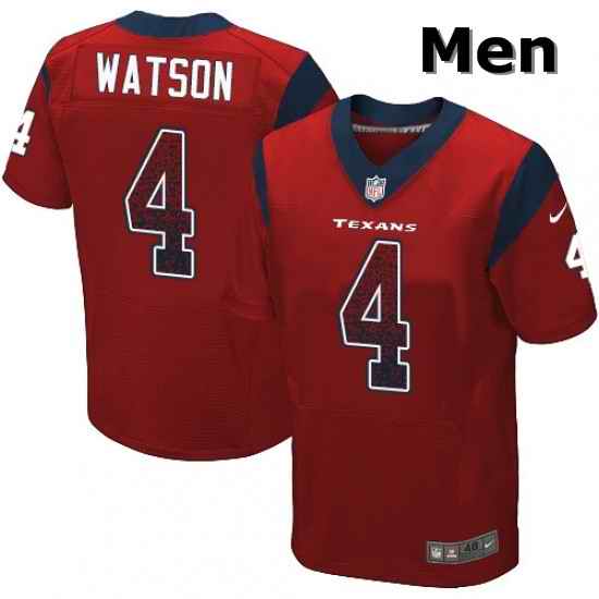 Men Nike Houston Texans 4 Deshaun Watson Elite Red Alternate Drift Fashion NFL Jersey